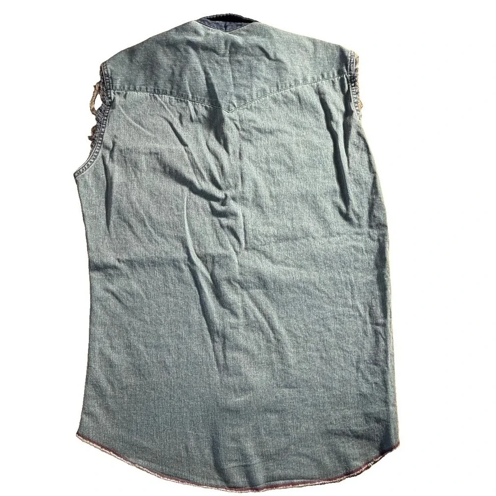 VTG Wrangler sleeveless brush popper Purple/green color block